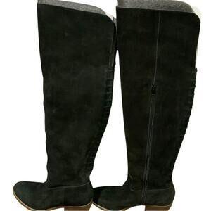 Boho Lucky Brand Black Suede Thigh High Boots - Women's Size 8.5